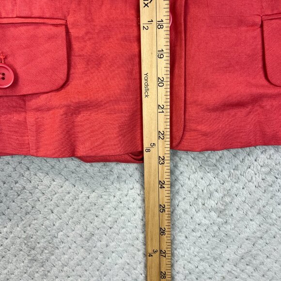 Larry Levine Womens Coral Swing Jacket Cropped Linen-Blend Blazer 3/4 Sleeve XL - Picture 6 of 12